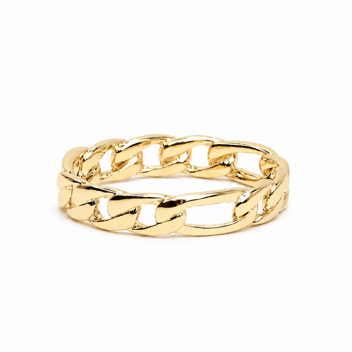 .925 Gold Figaro Link Ring