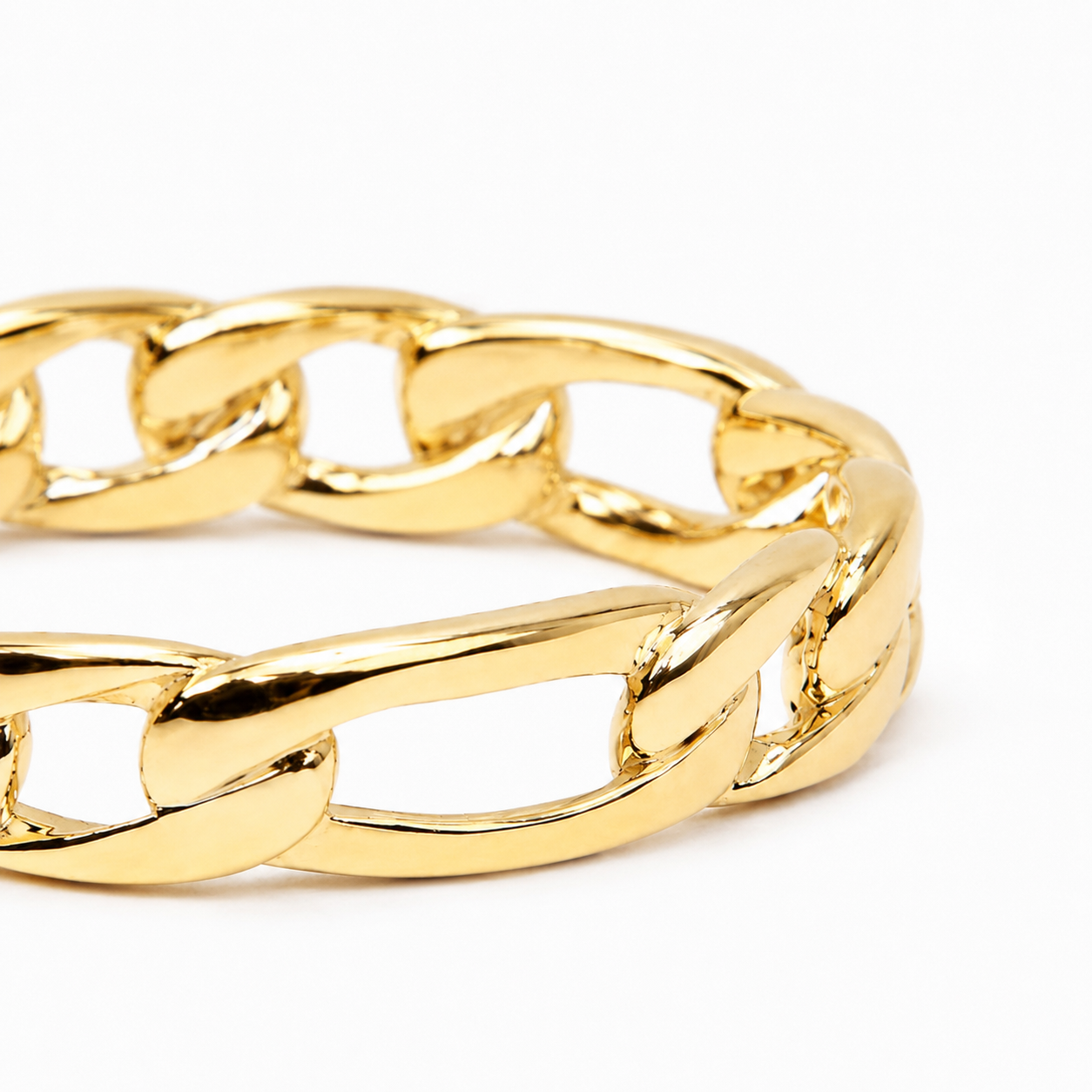 .925 Gold Figaro Link Ring